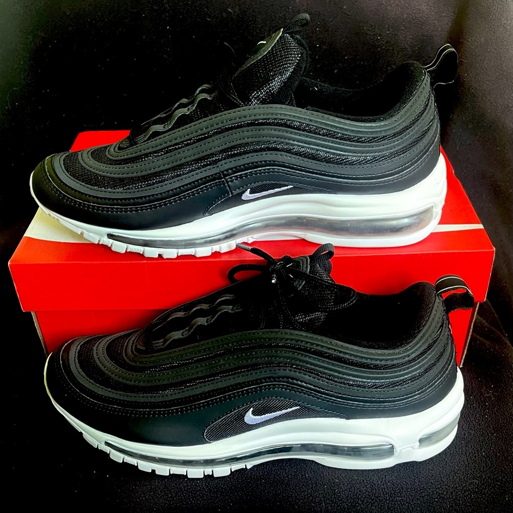 NIKE  AIR MAX 97 921826 001 Black White Men's Running Shoes Size 9.5